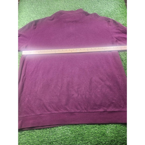Polo Ralph Lauren Sweater Mens 2XLT Purple Mock Neck 1/4 Zip Pullover Pony Logo - Picture 6 of 7
